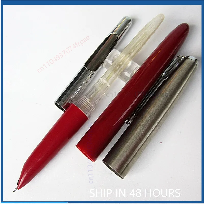 For Youth 717 Guangzhou Vintage Fountain Pen Hooded Iridium Nib Bakelite Feed Transparent Capillary Student Collectible（3pcs）