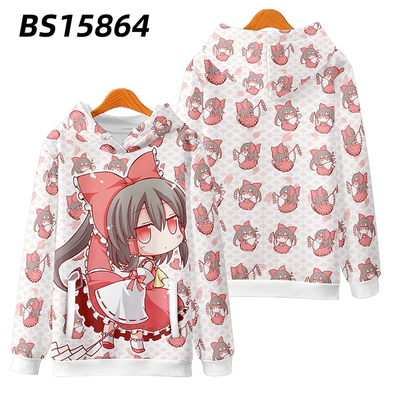 New Games Touhou Project Hakurei Reimu Hoodies 3D Print Men Women Anime Cartoon Tracksuit Fashion Harajuku Cosplay Pullover Coat