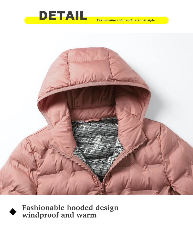 EUMERGX Winter Warme Daunenjacke für Damen Wandern Camping Klettern Trekking Graphen-Futter Mantel Entendaunen Leichte Polsterjacke – Detail 22