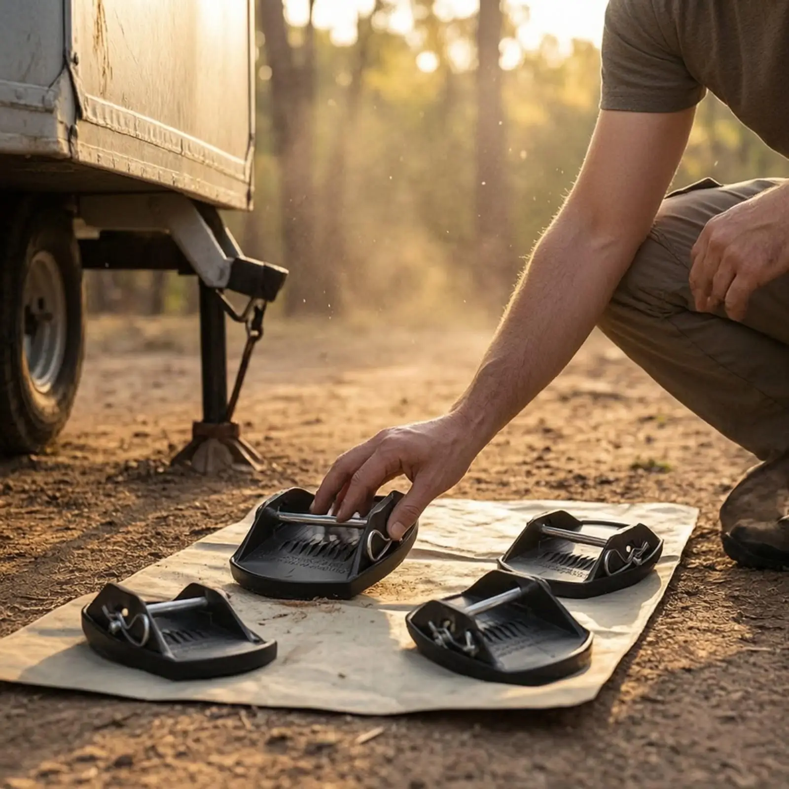 Camper Trailer Support Pad for Stabilizer Jack Foot with Textured Grip Base for Parking and Camping Setup
