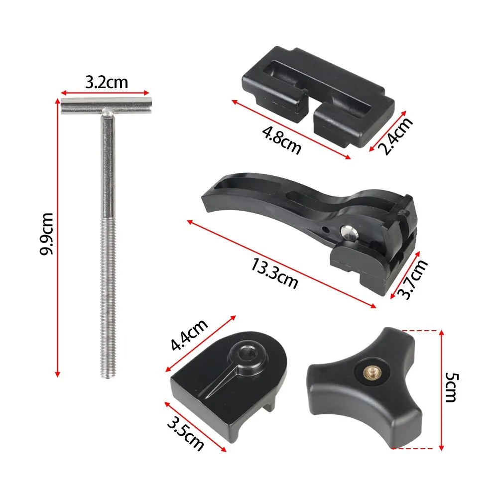 Acessórios universais da fixação das peças da substituição para o caminhão do recolhimento de tonneau duro tri-fold capa de cama braçadeira dianteira traseira preto t-bolts