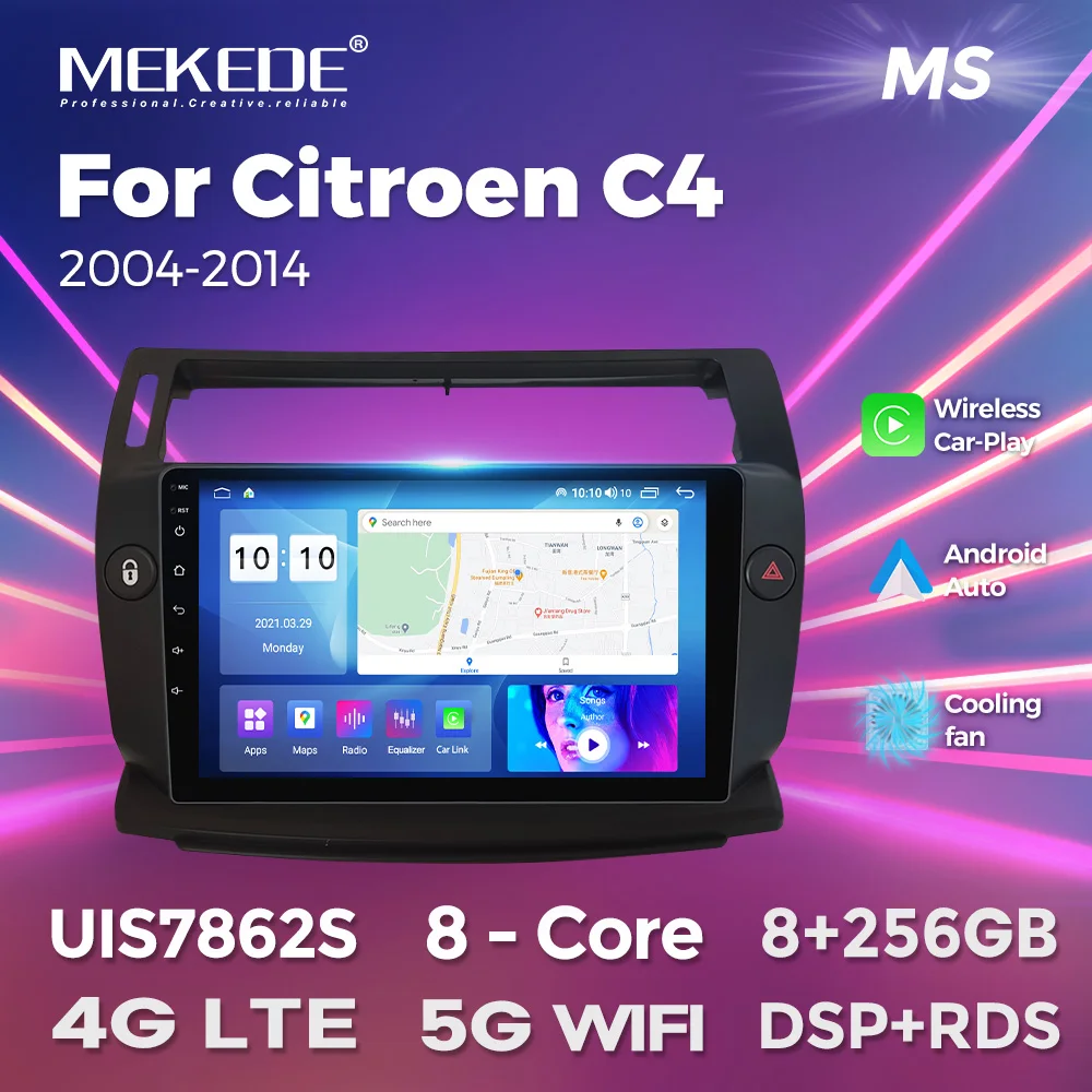

MEKEDE 9-inch Android 13 Wireless Carplay Car HD Multimedia Player For Citroen C4 C-Triomphe C-Quatre 2004-2014 Car Stereo Radio
