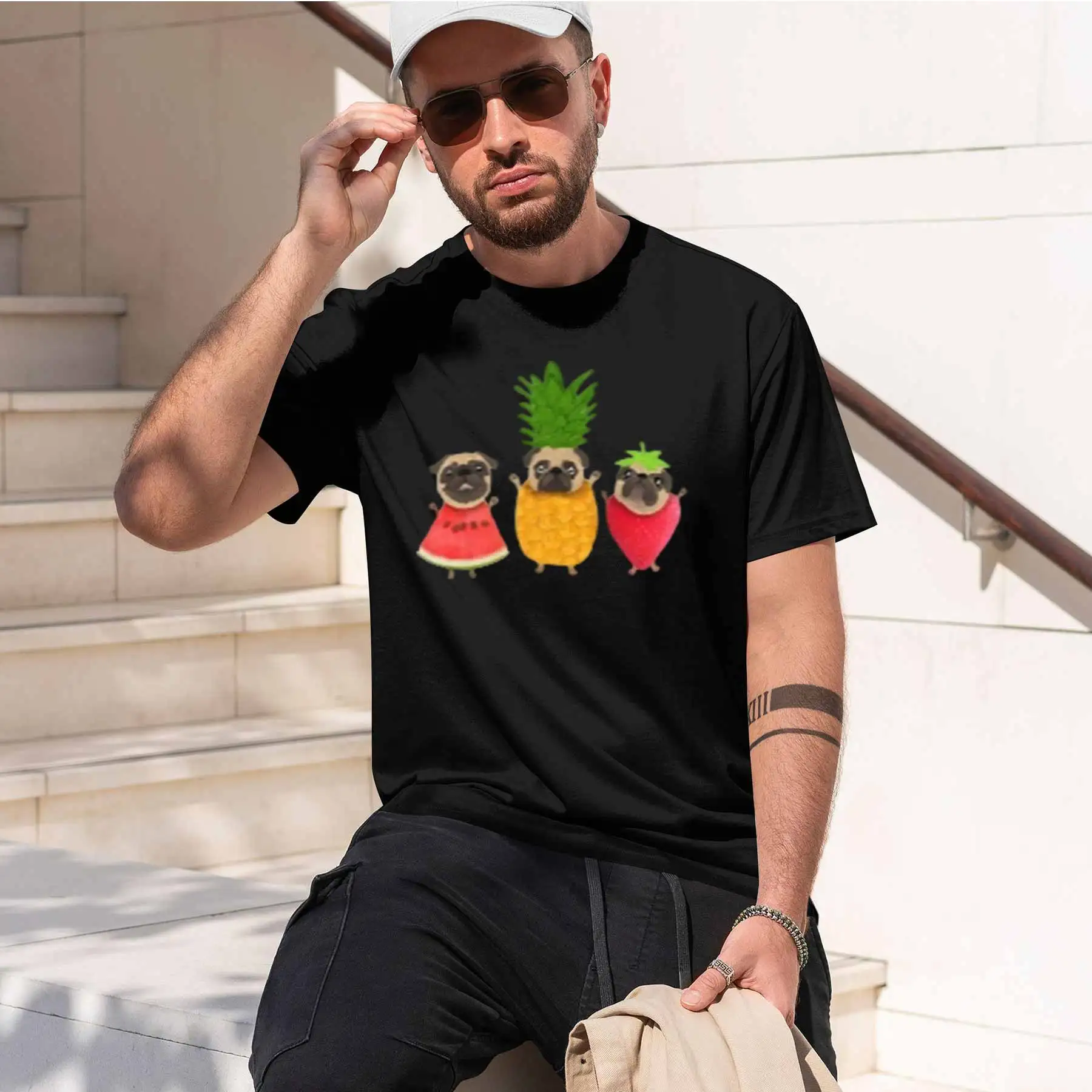 new printed T-shirt printed with  Men's Funny Avocado Printed Short Sleeve T-Shirts Casual Fun Fruit Pattern Crewneck Tops