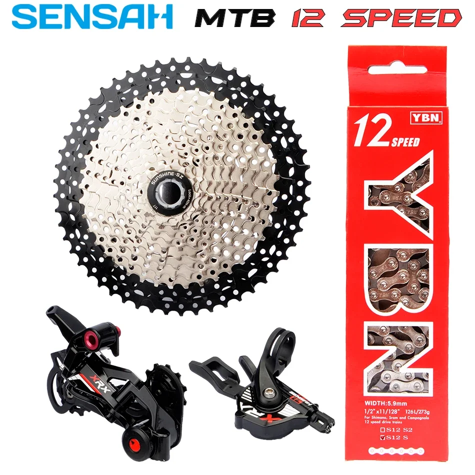 SENSAH-desviador de bicicleta, polea de cambio de 12 velocidades, componentes de bicicleta de montaña, desviador trasero, cadenas de bicicleta XRX