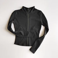 Outdoor Sports Long Sleeved Women Slim Yoga Clothes Quick Dry Zipper Cardigan Stand Up Collar Jacket Running Fitness Jacket Top 5