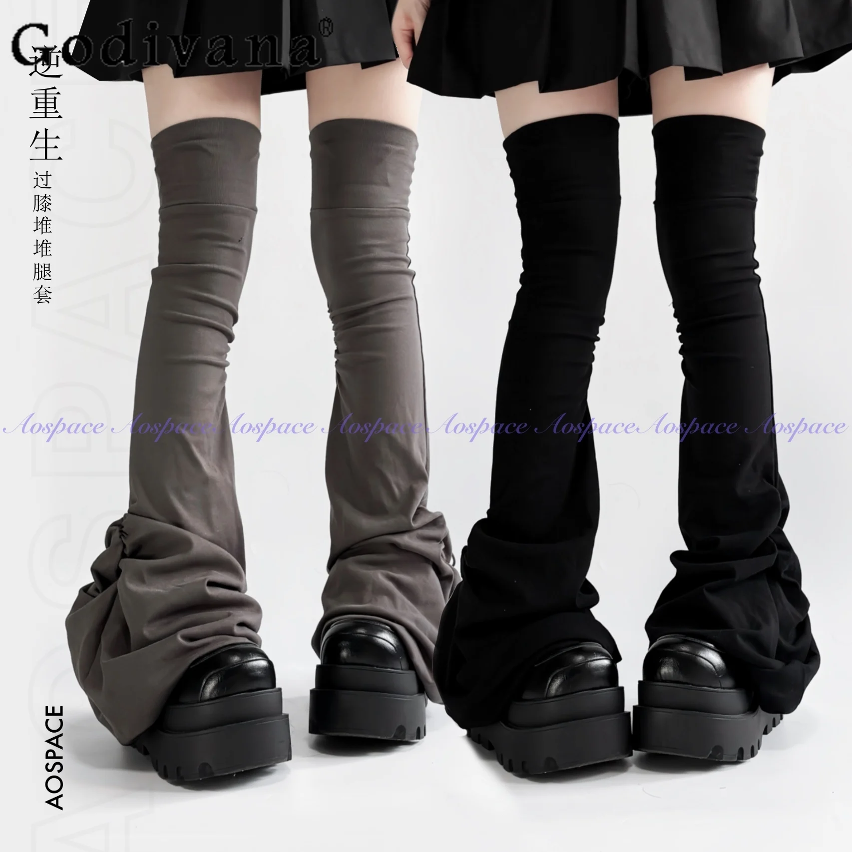 

Original Subculture Over-the-Knee Socks Autumn Winter New Girls Sweet Cool Y2K Leg Warmers Women's Punk Style Gothic Leg Warmer