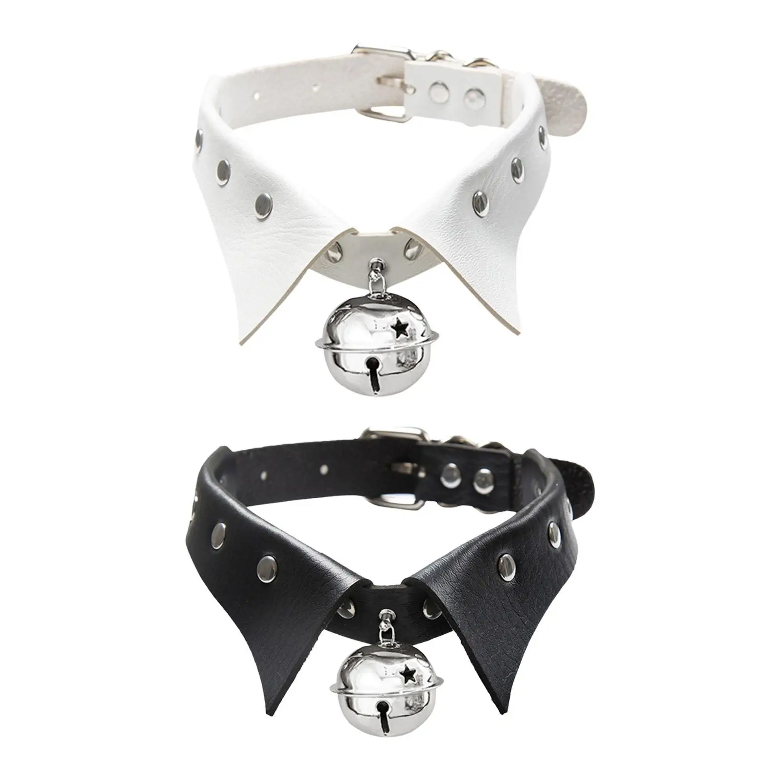 

Punk Choker Necklace, Chain Jewelry Gifts with Bell Pendant Adjustable Gothic