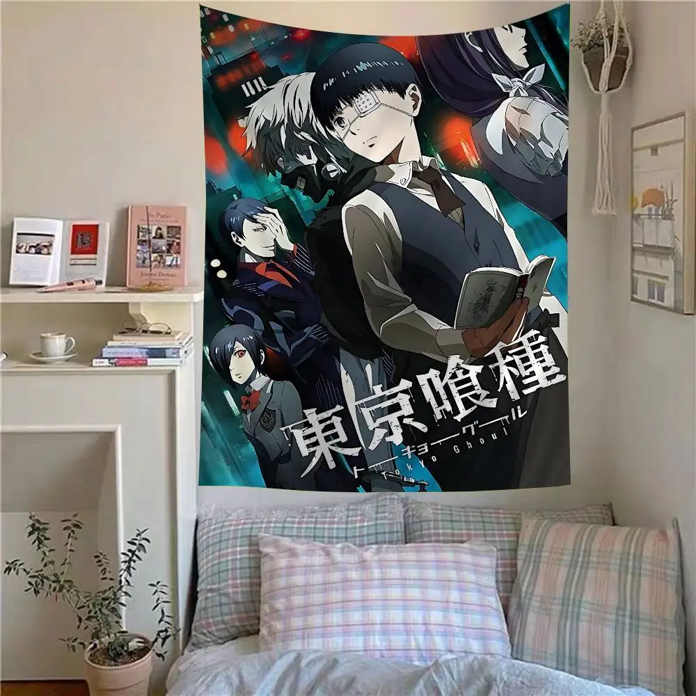 T-Tokyo G-Ghoul Classic anime games Printed Large Wall Tapestry Hanging Tarot Hippie Wall Rugs Dorm Home Decor