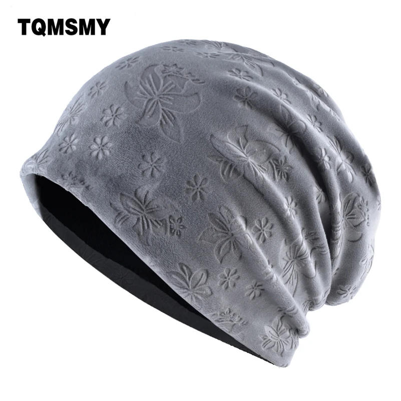 

Winter Women Beanies Fashion Embossing Flower Warm Hat And Scarf Female Thick Soft Bonnet Femme Skullies Cap Ladies Scarves