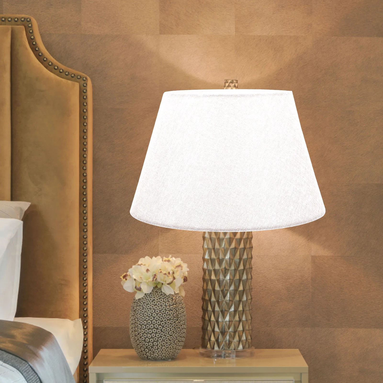 

Creative Fabric Lampshade 180x280x190H Beige Table Lamp Cover Modern Bedroom Living Room Desk Lampshade Replacement Cloth