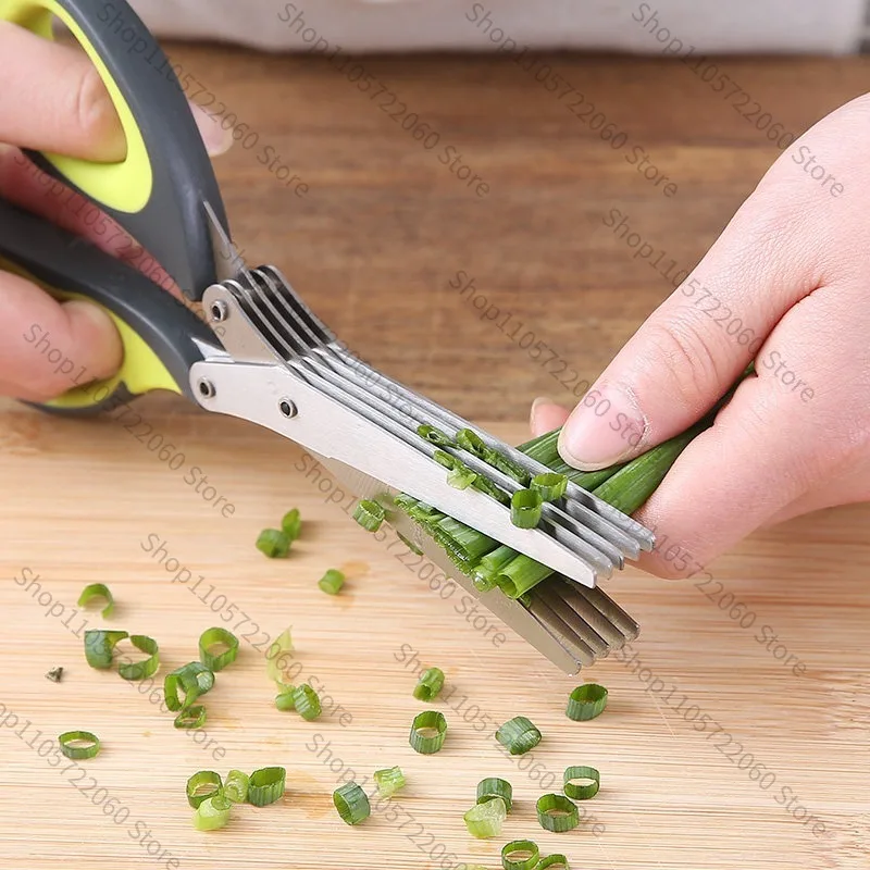 German Stainless Steel Five Layer Scallion Scissors, Seaweed Baby Complementary Food Shreds, Shredded Paper Scissors