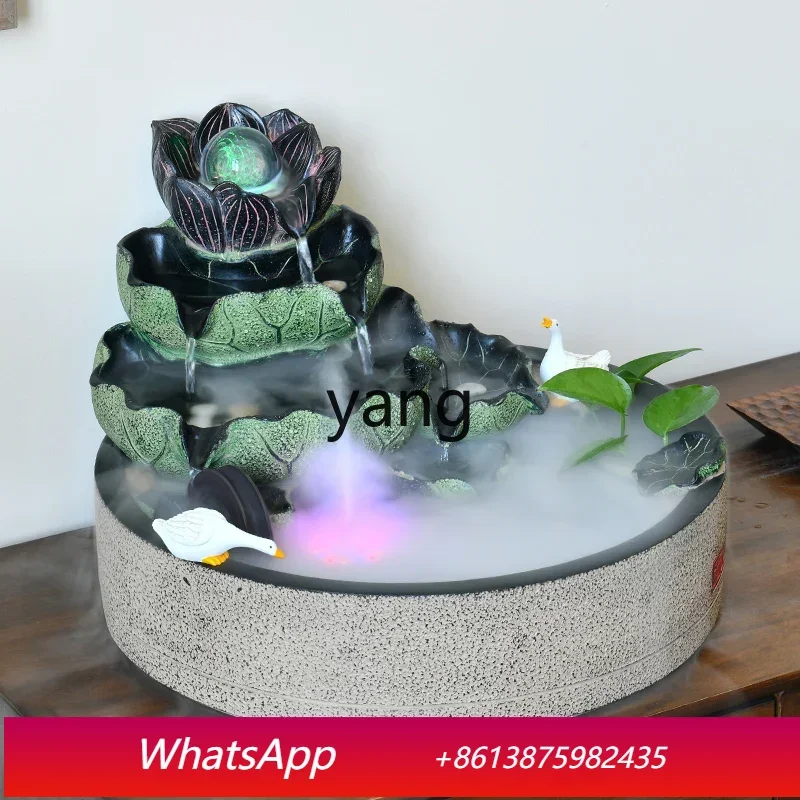 CX New Chinese Lotus Flow Ornament Circulating Water Generates Wealth Waterscape Small Fish Tank