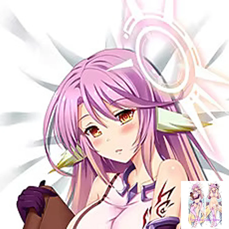 

Dakimakura Anime Pillow Cover Jibril (NGNL) Large Breasts Double Sided Print Life-size Body Decoration