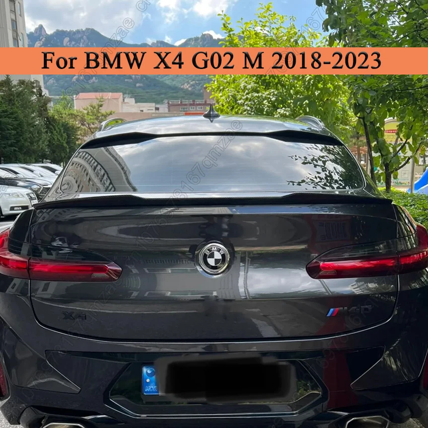 For BMW X4 G02 M Performance Style 2018-2023 Black Car Rear Trunk Spoiler Wing Rear Wing Spoiler ABS Rear Wing Tuning Body Kits 