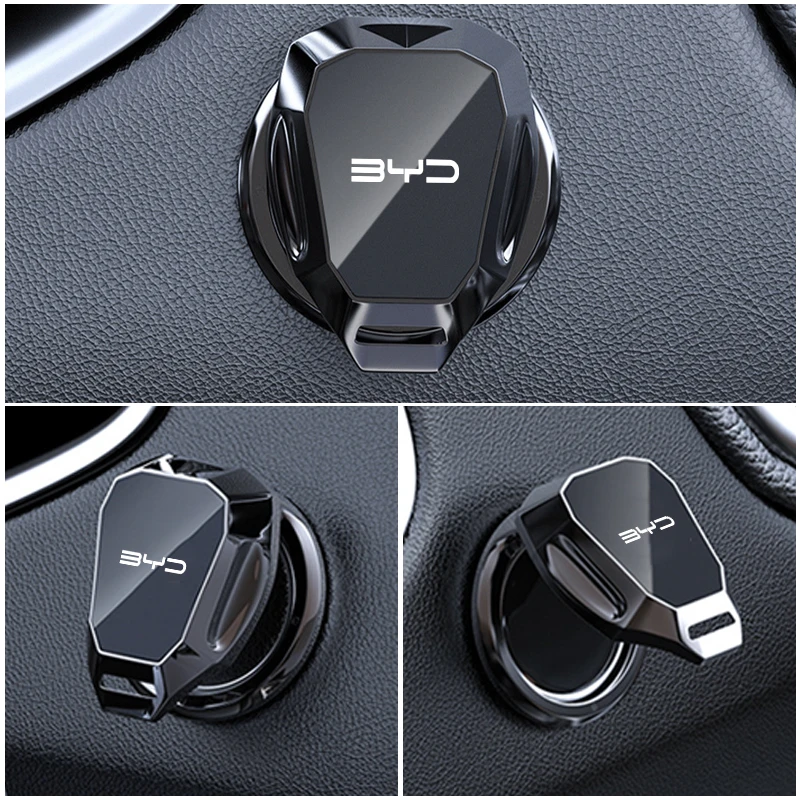 Car One-Touch Start Button Cover Metal Start Case Decor Accessories For BYD M6 Shark 6 G3 G5 T3 13 E2 F3 F0 S6 S7 E5 E6 Plus view 5