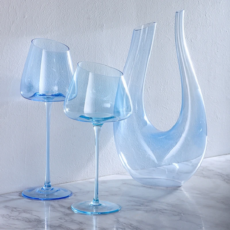 فلامنغو الأحمر كأس للنبيذ الزجاجي كأس الشمبانيا مجموعة كأس زجاجي كريستال متكامل مقعر أسفل النبيذ الزجاج بار برواري