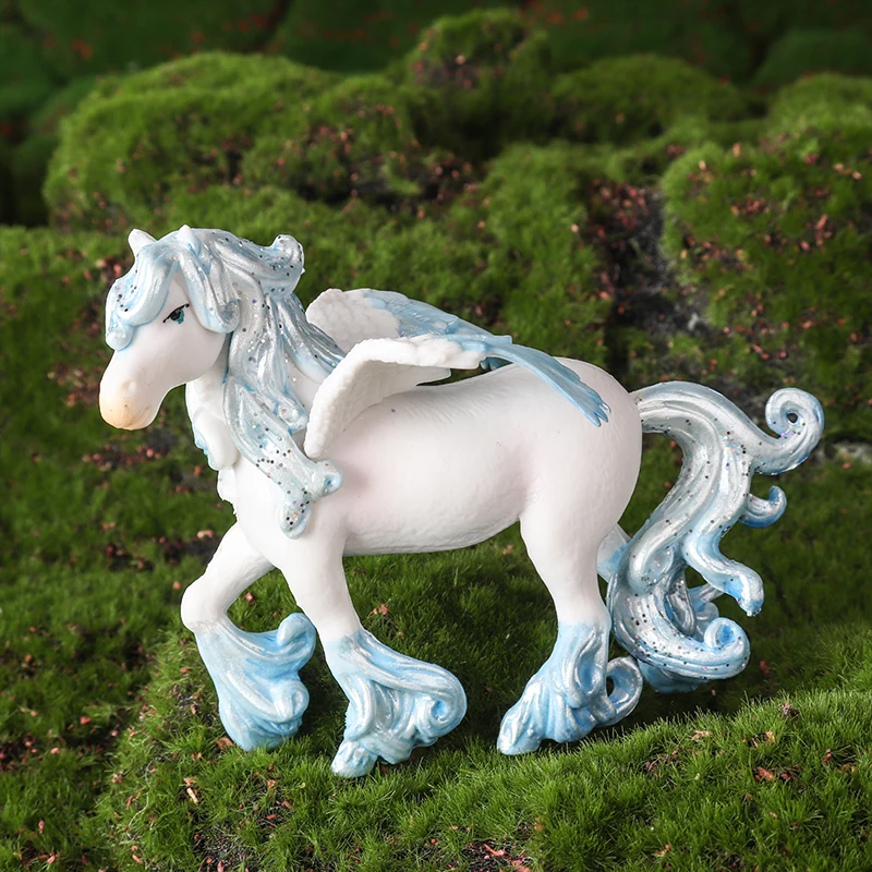 Oenux ตํานาน Rainbow Pegasus จําลองสัตว์ Fairy Tale Fly Horse Action Figures รุ่น PVC ของเล่นเพื่อการศึกษาสาวของขวัญ