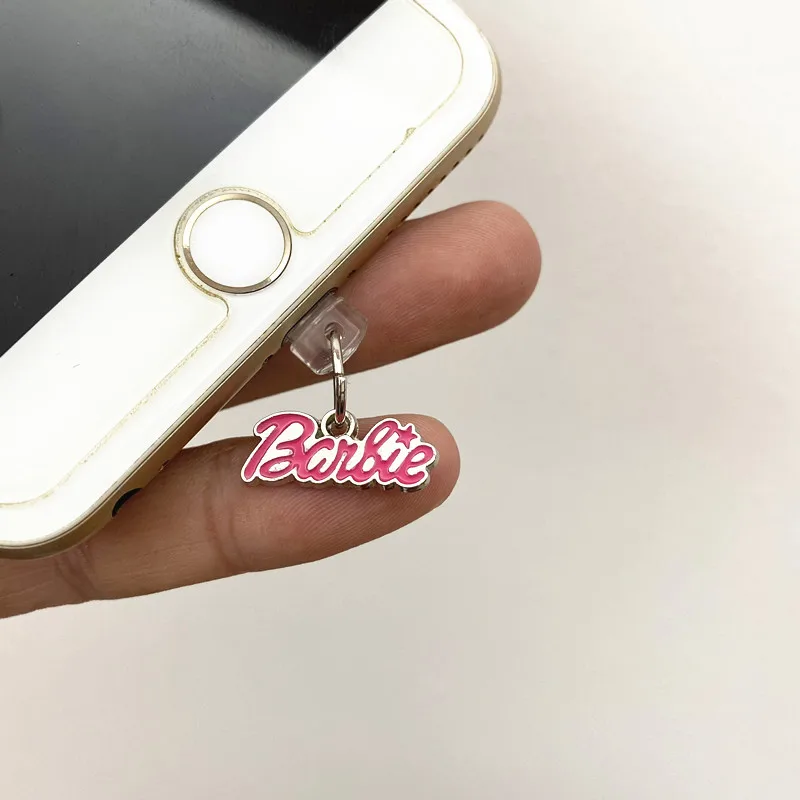 MINISO Barbie metalowa wtyczka przeciwpyłowa do telefonu iPhone Samsung Huawei Xiaomi typu C Android ładująca ochraniacze portów