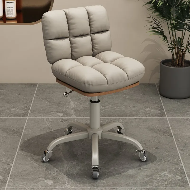 Simple Salon Stylist Chair Adjustable Height Swivel Stool with Backrest Comfortable Computer Chair Living Room Kitchen Bar Stool