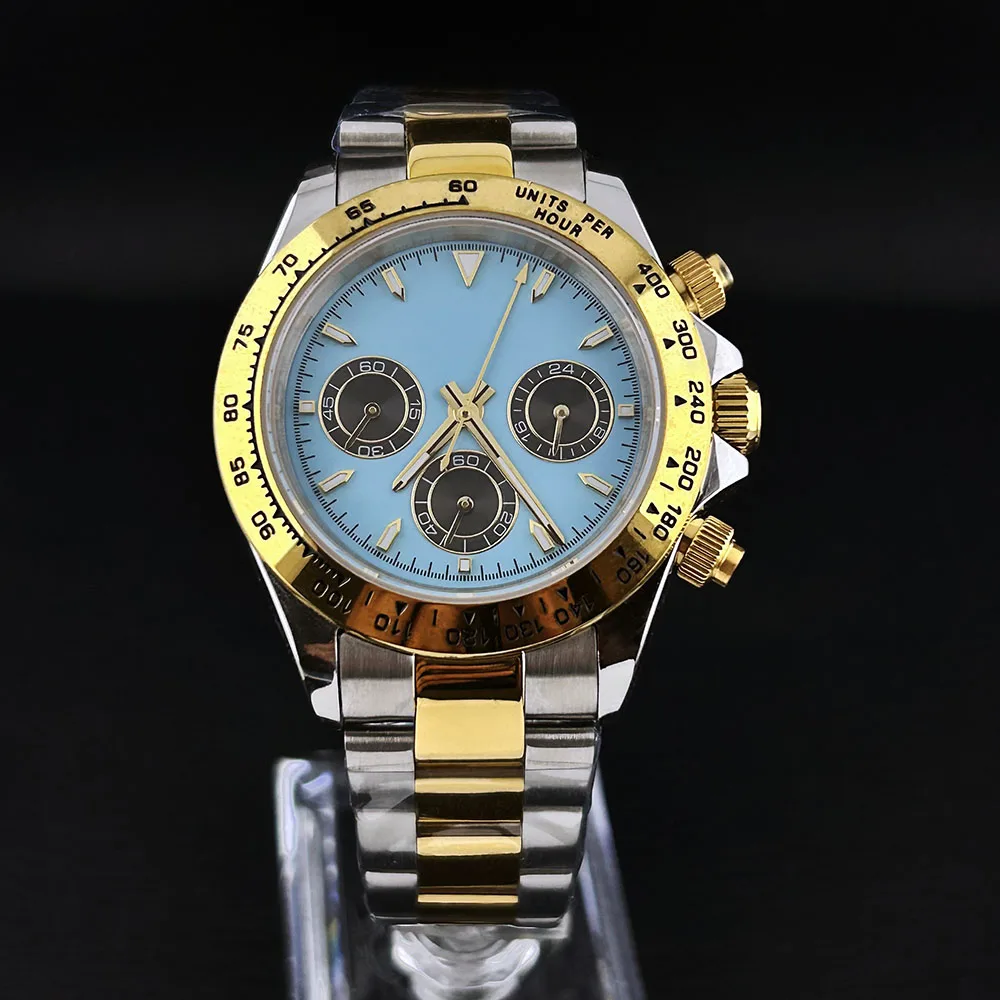 VK63 watch men's chronograph quartz movement stainless steel men's watch custom logo sapphire glass VK63 movement watch