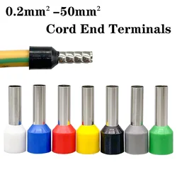 30 50 200pcs Tubular Crimp Terminal Pure Copper Cord End Terminals Wire Crimp Connectors Electrical Tube Terminals