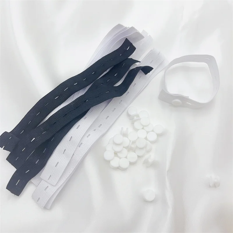 500PCS Clothing Storage Fixed Elastic Belt For Sheet Wardrobe Finishing Folding Storage Buttonhole Elastic Band Button Wholesale