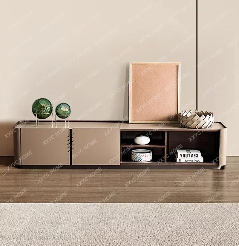 

A Italian light luxury rock panel TV cabinet combination simple modern high-end living room floor cabinet