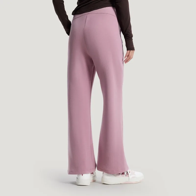 Adidas Soft and Elegant New Women's Pink Skin-friendly Classic High Waist Flared Pants KH2706