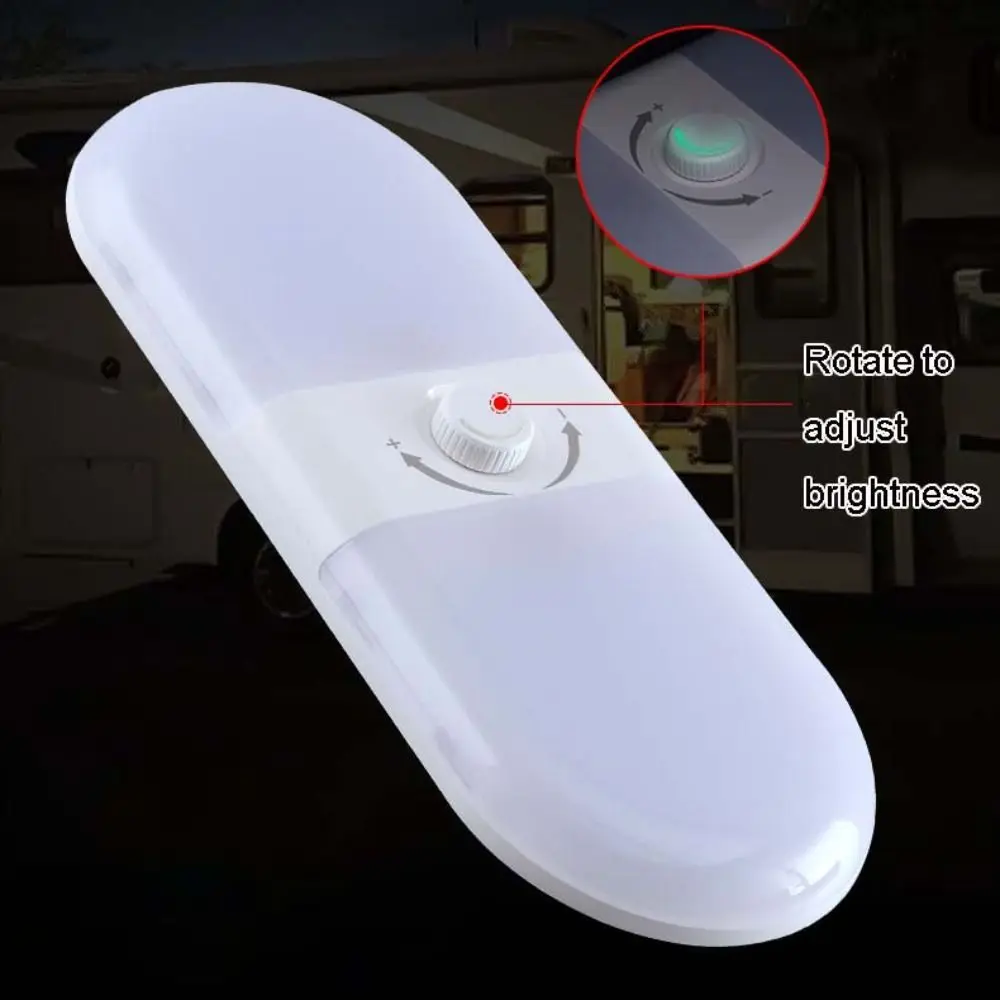Practical 3 Color Dimmable RV LED 12-24V Car accessories Caravans Ceiling Lamp Truck Interior Light