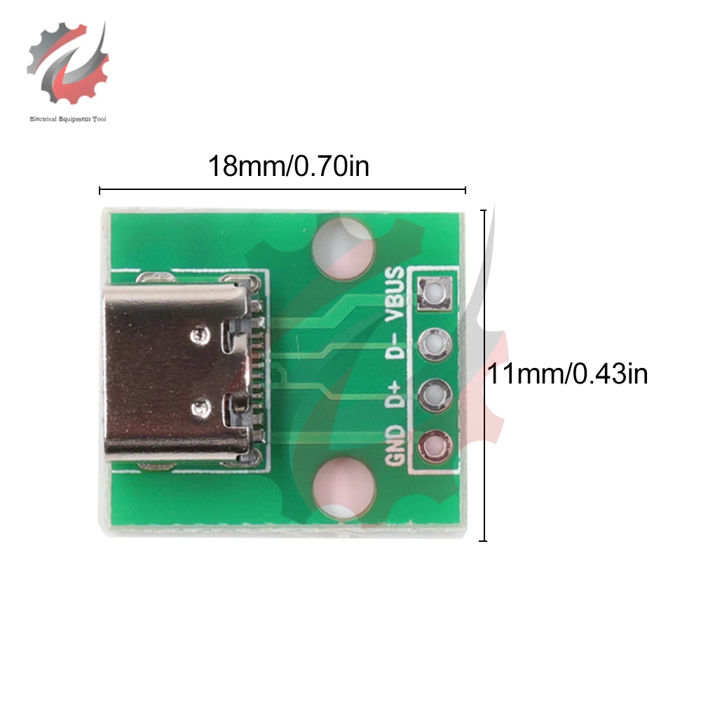 10pcs Type-c Female Base Double-sided Forward And Reverse Plug To Dip4 Direct Plug 4P Module Power Data Interface Adapter Board