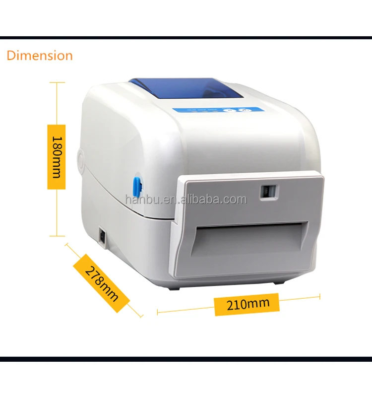 

1824TC Thermal Transfer Office Printer Good Quality Wash Mark Satin Textile Label Barcode Printer With Auto Cutter