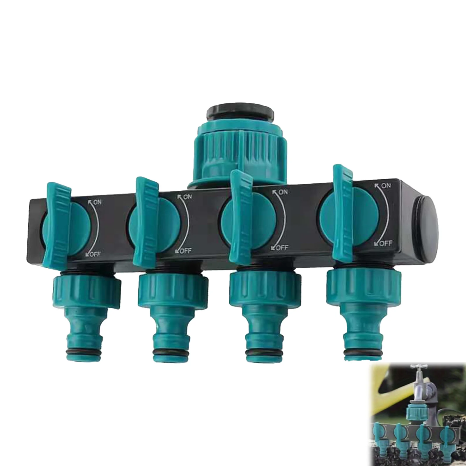 庭の散水コネクタディストリビュータ蛇口 4 ウェイホースダイバーター散水コネクタバルブ庭の水道水スプリッター芝生用