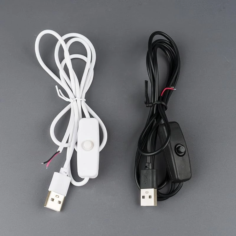 

2Pcs LED Night Light Desk Lamp USB Power Cord 5V 2A Power Switch Connection Cable For Easy Control Length 1 meter