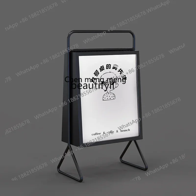 Q178 Outdoor landing, portable waterproof landing vertical light sign luminous display stand card customization