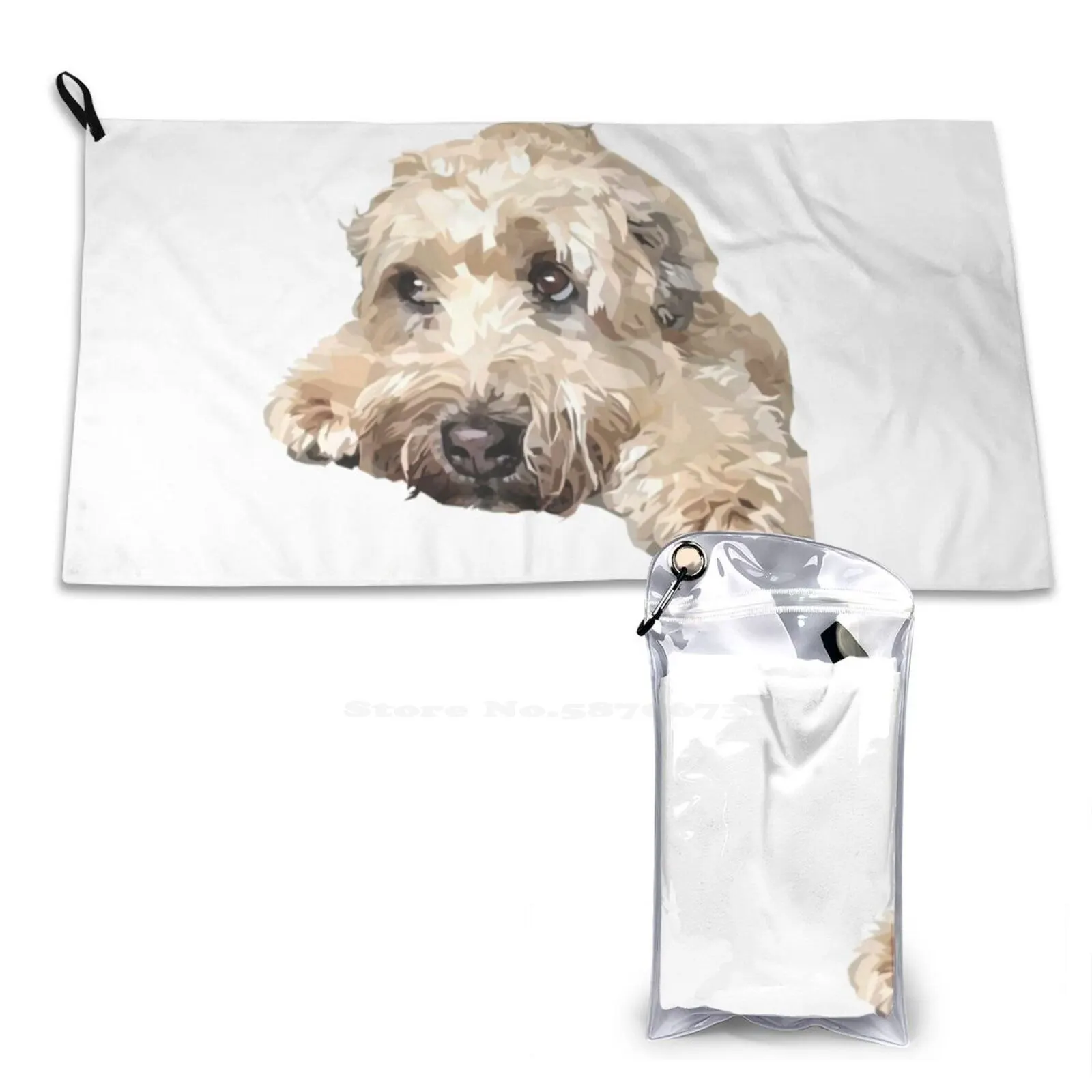 Sasha Soft Towel Quick Dry Beach Towel Dog Graphic Soft Coated Wheaten Terrier Puppy Customized Dog