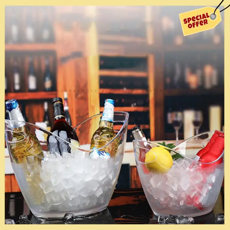 

-BABQ 2X Transparent Ingot Ice Bucket Champagne Red Wine Wine Bucket Ice Bucket Acrylic KTV Beer Bucket, S