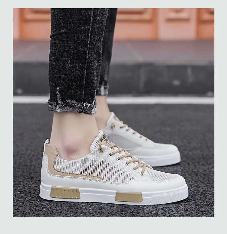 Breathable Mesh Sneakers Summer Men Comfort Flat Shoes Luxury Males Lightweight Loafers Non-Slip Mens Tennis Shoes
