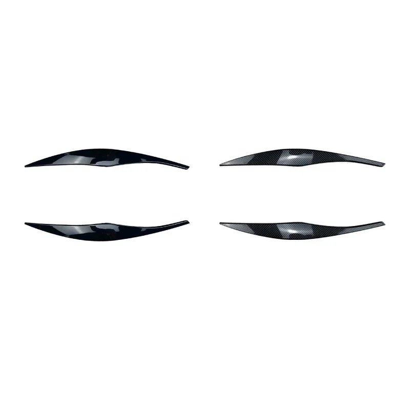 Fit For BMW 3 Series E90 E91 2005-2012 Sedan Touring 2Pcs Headlight Eyebrows Eyelid Cover ABS Gloss Black Carbon Fiber Texture view 5