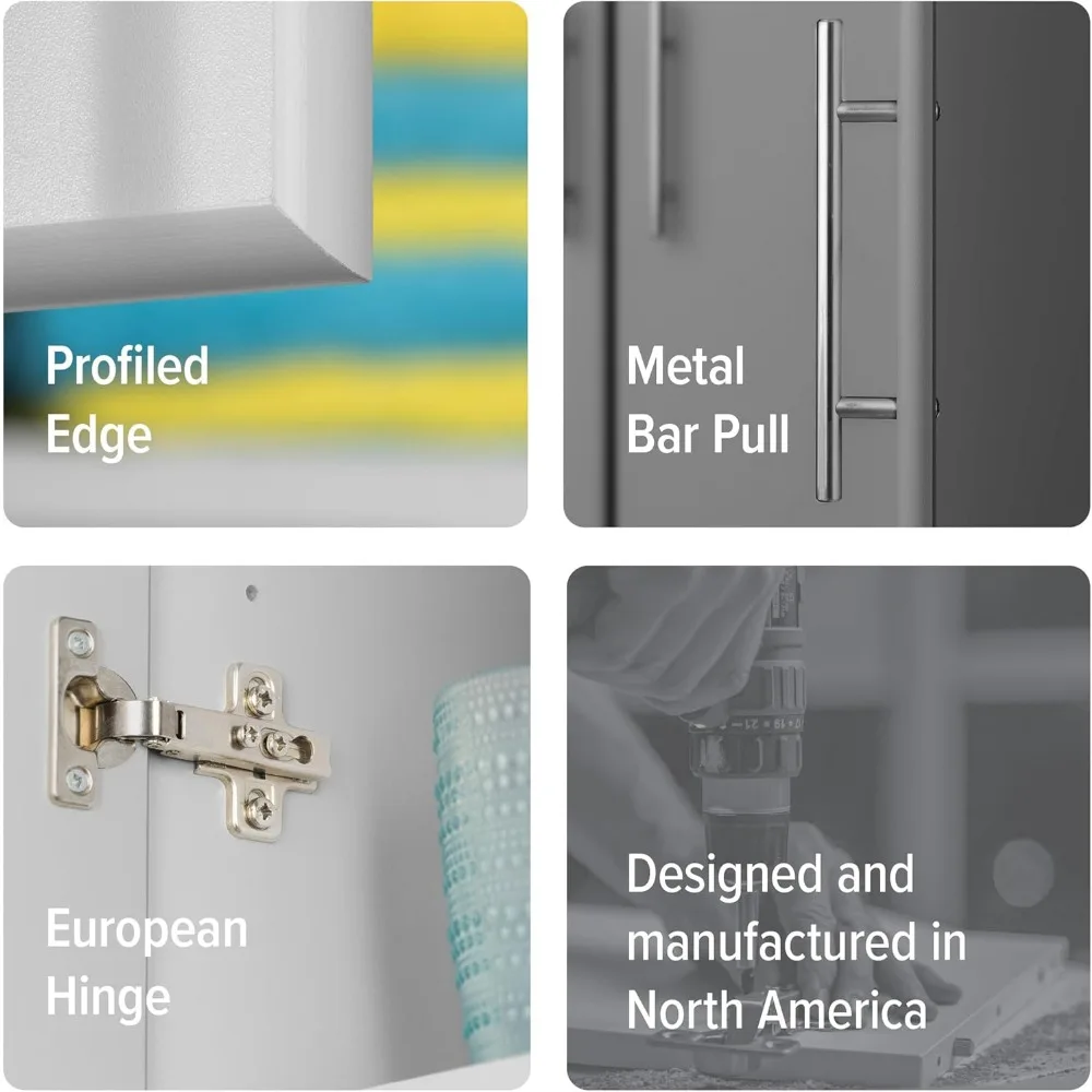 Tall Freestanding Storage Cabinet with Adjustable Shelves for Garage, Bathroom, and Pantry