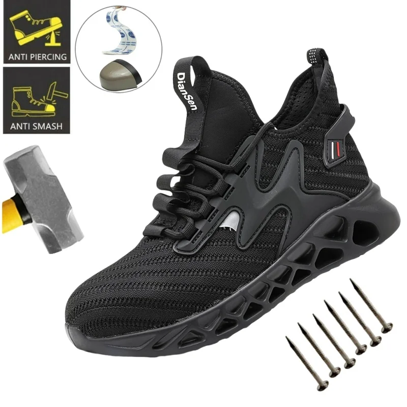 Men's Work Safety Boots, Steel Toe Work Shoes, Anti Smashing And Anti Piercing Lightweight Protective Men's Safety Shoes
