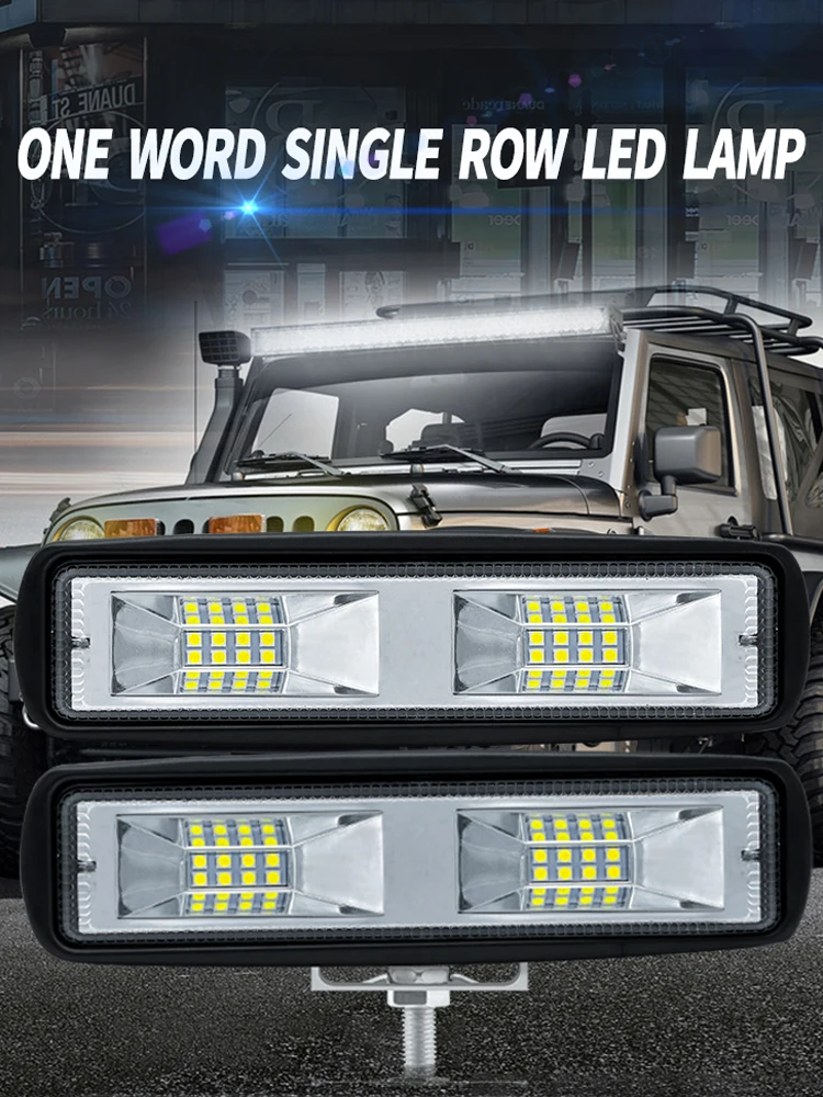 Lampes de travail tout-terrain à LED, lampe de sauna, budgétaire automatique, moto, camion, bateau, tracteur, remorque, 48W, 12 V-24V