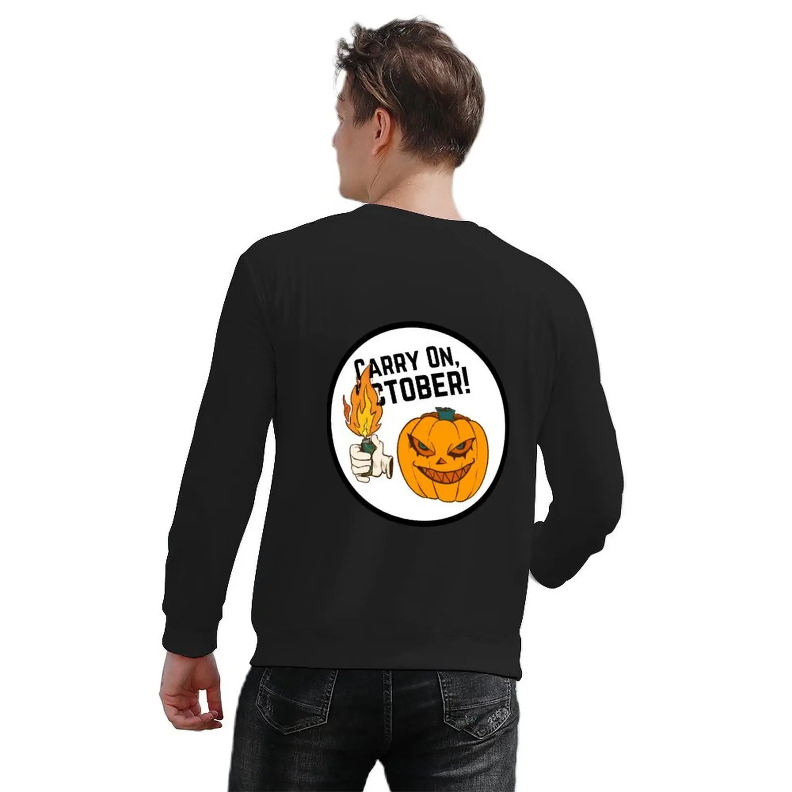 Carry On, October! Logo Pullover mens clothes anime clothes men's winter sweater mens designer clothes men sweatshirt