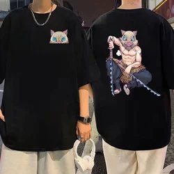 Nowe Anime koszulka wydruk graficzny Hashibira Inosuke letnia T-shirt modna osobowość Y2k Streetwear