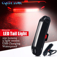 Ultra Bright Bike Tail Light USB Rechargeable Bicycle LED Rear Lamp for Road MTB Helmets Easy to Install for Safety