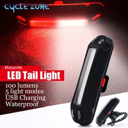 Ultra Bright Bike Tail Light USB Rechargeable Bicycle LED Rear Lamp for Road MTB Helmets Easy to Install for Safety