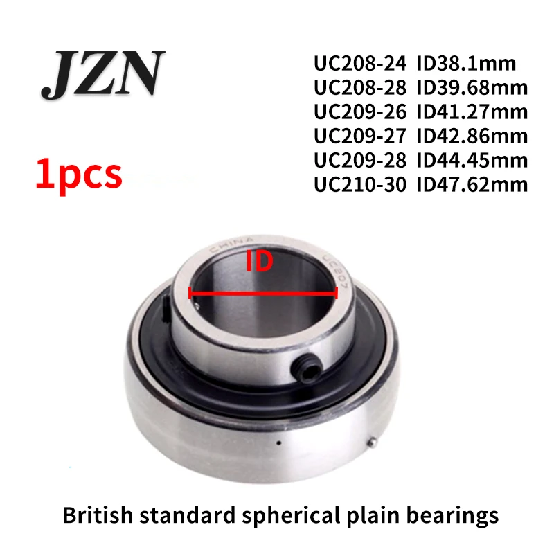 Rolamentos lisos esféricos padrão britânico UC208-24 UC208-28 UC209-26 UC209-27 UC209-28 UC210-30