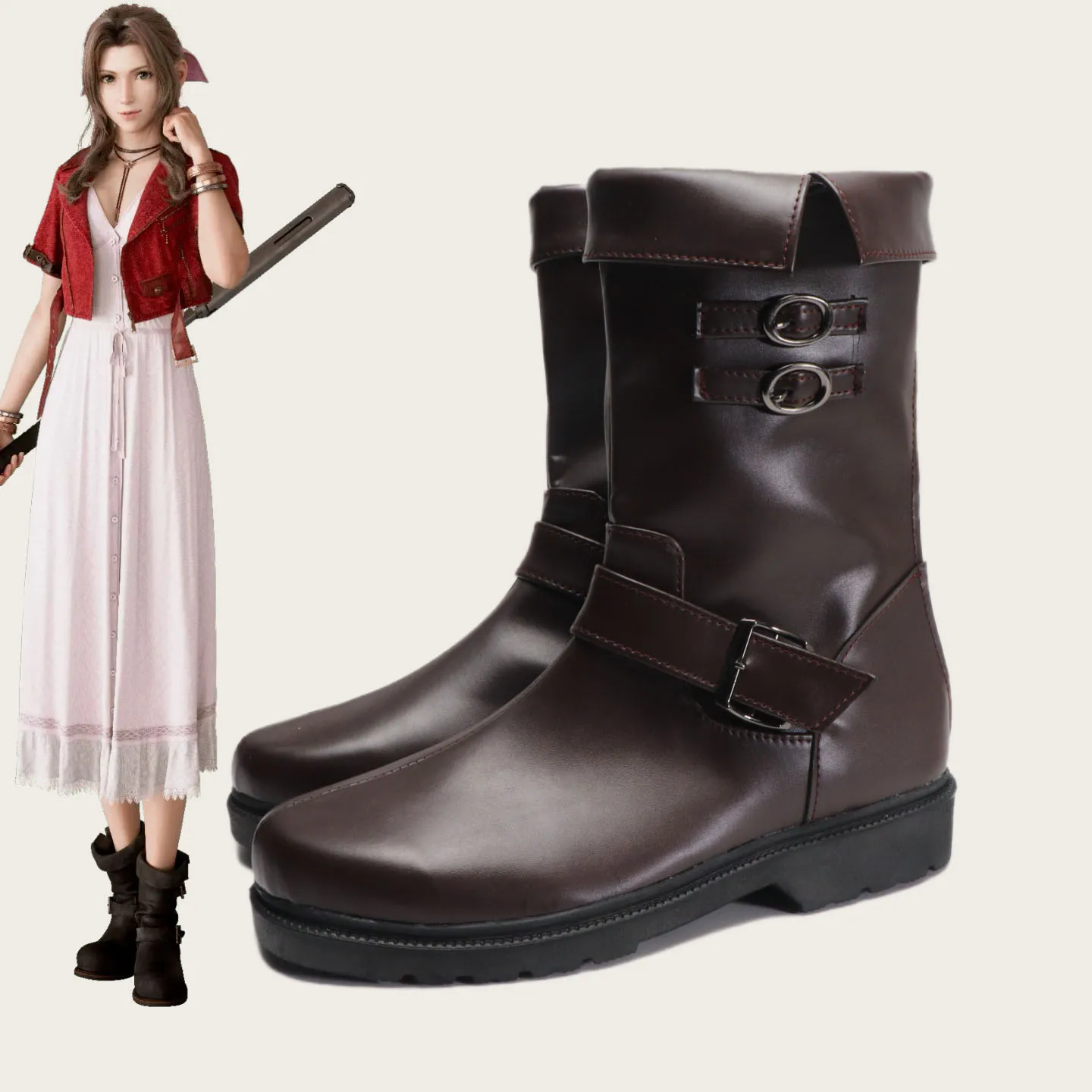 

Fantasy VII Косплей Игра FF7 Aerith Gainsborough Обувь для косплея Aerith Сапоги Хэллоуин Вечеринка