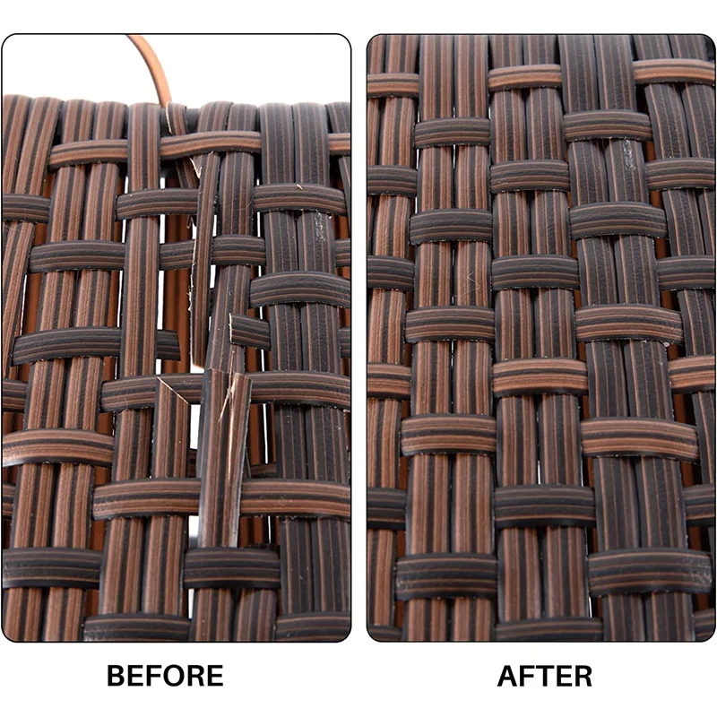 Coffee Gradient Flat Synthetic Rattan Weaving Material Plastic Rattan For Knit And Repair Chair Table Storage Basket