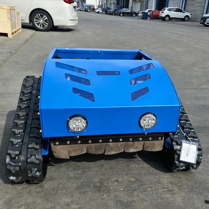 High Quality Industrial Cutting Speed Fast Remote Control Tracked Lawn Mower High-Horsepower Four-Wheel-Drive for Gardens