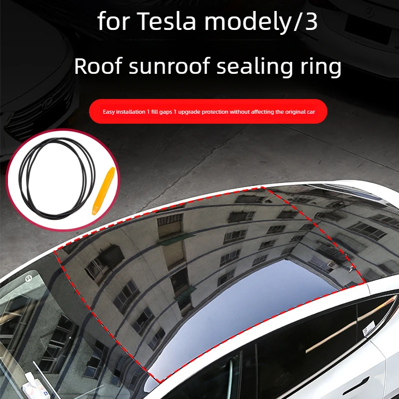 Roof Wind Guard Noise Reduction Sealing Seal Strip Rubber Kit for Tesla Model Y 3 Highland Stickers Skylight Sunroof Accessories